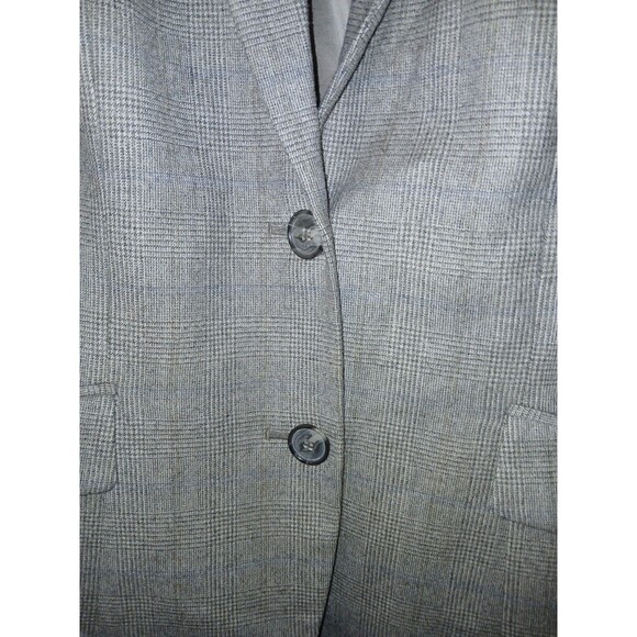 Talbots 2 Button Blazer Jacket Womens 12 Gray Wool Blend Fabric Woven In Italy - Picture 11 of 15